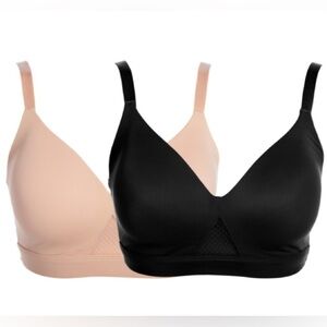 NEW - Rhonda Shear 2-pack Infinity Edge Shear Sculpt Bra with Mesh Insert